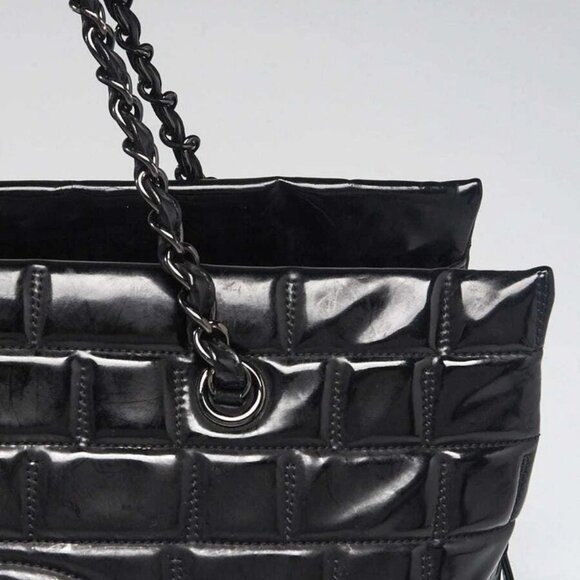Chanel Black Quilted Vinyl Large Frozen Tote Bag - Picture 6 of 12
